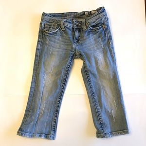 MISS ME Girls Capri Jeans Distressed Embellished